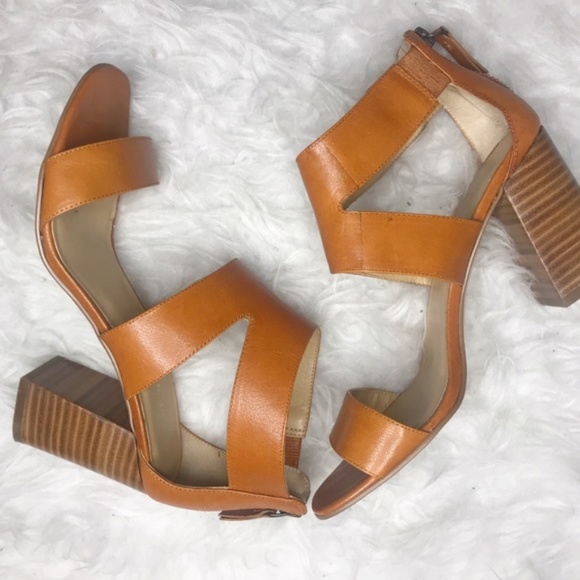 Nine West Shoes - Nine West Cognac Block Heel Sandals